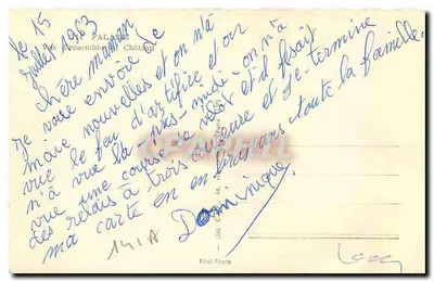 Castelo de Palairet — ruínas sobre rocha — Réal-Photo, n° 1514 — Verso