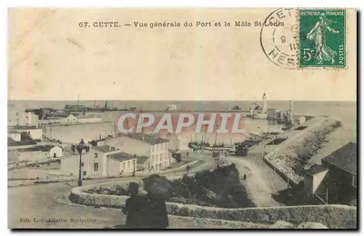 CETTE — Vista geral do Porto e o Molo St-Louis — Edit. L.-J. Albouille, Montpellier