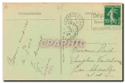 Paryż - La Conciergerie — widok mostu i Seiny — wydawca druk.-fot. 'L'Abbaye' — Rewers