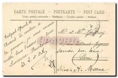 Montceaux, O Castelo da Bela Gabrielle — A Porta Principal — Editor não identificado, n° 5103 — Verso
