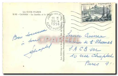 Cannes — Ogród i Port — Wydawnictwo Francuskie — Rewers