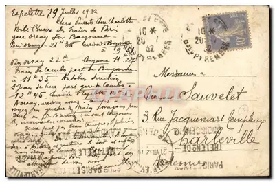 Biarritz - Port-Vieux e Basta (Estudo) — Editor A. 2873, n° 1324 — Verso