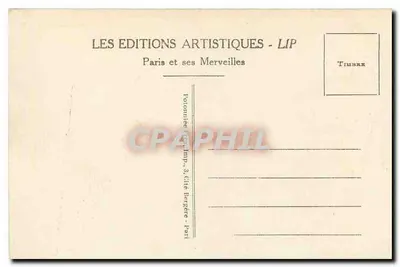 Paris - Place de la Bastille — Coluna de Julho — Edições Artísticas LIP n°60 — Verso