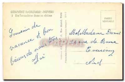 Święta Bernadetta w jej chrzcie — Klasztor St-Gildard, Nevers — Wydawnictwo Sztuki, Paryż — Rewers