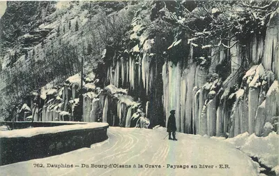 Do Bourg-d'Oisans à Grave - Paisagem de inverno - E.R.