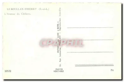 Le Boullay-Thierry — A Avenida do Castelo — Éditeur Estel — Verso