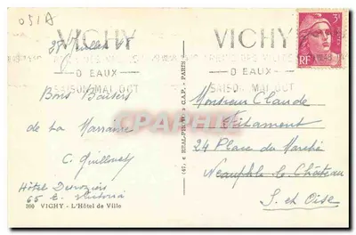 Hôtel de Ville de Vichy — widok panoramiczny — wydawca Cap — Rewers