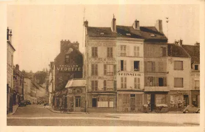 La Ferté-sous-Jouarre — Pátio e Rua da Estação — Ed. G. Réant, Paris