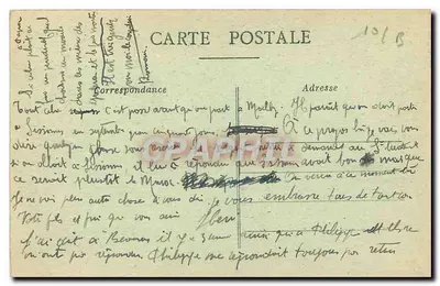 Campo de Mailly — Um Canto dos Barracões — Bazar Militar A. Nieps — Verso