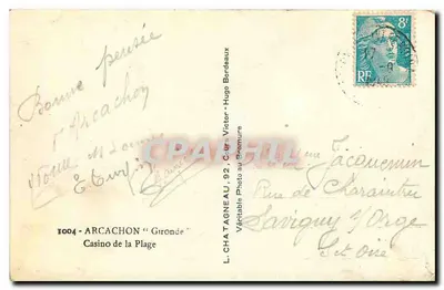 Casino de la Plage — Arcachon — Wydawca Elce, n°1004 — Rewers