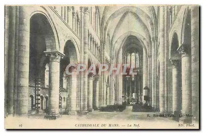 Catedral de Le Mans — A Nave — R. Barbier, Edit., Le Mans