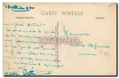 Toulon — Port — Widok portu z statuą i łodziami — Imp. Gensolen, n°31 — Rewers