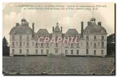 Cheverny (Loir-et-Cher) — O Castelo (lado Sul) — Construído no início do século XVII por Philippe Hurault, Guarda dos Selos, Par da França ; terminado em 1634