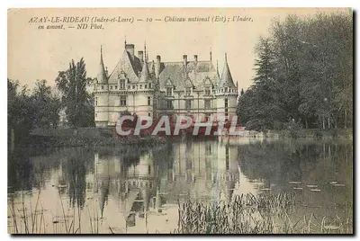 Azay-le-Rideau (Indre-et-Loire) — Castelo nacional (Leste) ; o Indre a montante — ND Pbot.