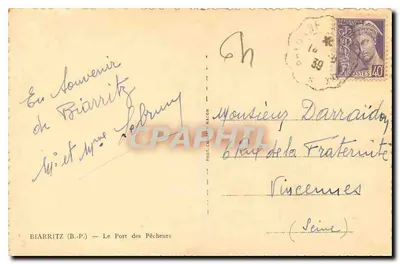 Biarritz (B.P.) — Het Visserijhaven — Fot. Cim — Achterkant