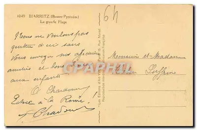 Biarritz — Wielka Plaża — Les Éditions d'Art Yve, Paryż — Rewers