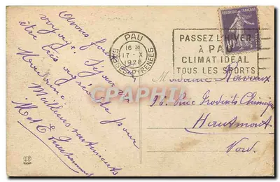 Pau — Ogólny widok rzeki Gave — Typ Lascourne Pérès Toulouse, nr 6 — Rewers