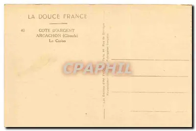 Kasyno — Côte d'Argent, Arcachon (Gironde) — Éditions d'Art Yvon — Rewers