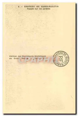 Zamek Bussy-Rabutin — Front na ogród — Wydawnictwo Zabytków — Rewers