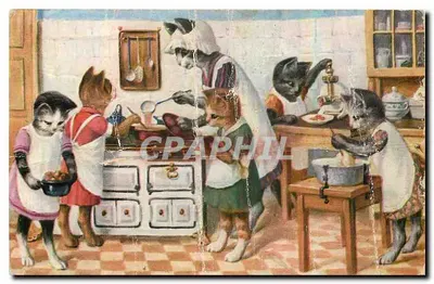 Bilhete postal antigo Chats