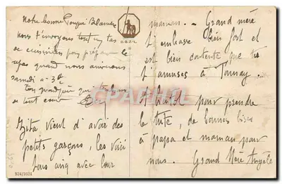 Bilhete postal antigo Chats — Verso