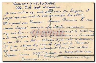 Compiègne - Zamek — LL 99 — wydawca C.P.A.P. — Rewers