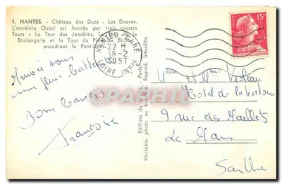 Nantes - Castillo de los Duques - Las Douves — Ediciones fotográficas en bronce, París — Reverso