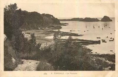 Cancale - A Pissotte — vista da baía com embarcações — editor: Ateliers des Arts Mécaniques, Strasbourg