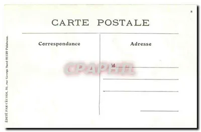 Cocorico — Ilustracja sceny festiwalnej z dzwonnikiem — Wydane przez Cécodi, 31, rue Georges-Sand 91120 Palaiseau — Rewers