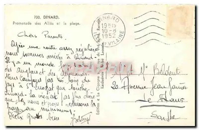 Dinard — Promenade van de Geallieerden en de strand — Editie « La Cigogne » — Achterkant