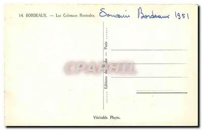 Bordeaux — Wzgórza Rostralne — Wydawnictwo Globe, Paryż — Rewers