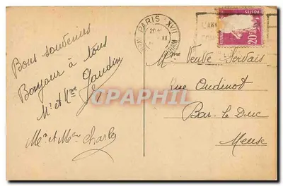 Paris — Igreja da Madeleine — Editor desconhecido, número de série não visível — Verso