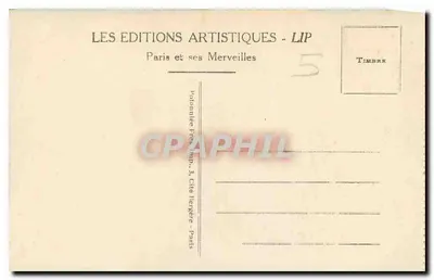 Arco do Triunfo — Paris — editor LIP — Verso