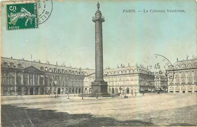 Bilhete postal antigo Paris La Colonne Vendôme