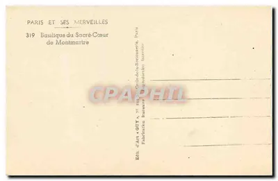 Basilica del Sacro Cuore di Montmartre — Parigi — Editore GUY, n° 319 — Verso