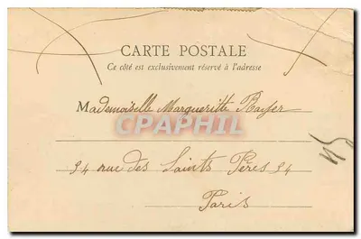 Tarjeta postal antigua París Puente Nuevo Un brazo del Sena — Reverso