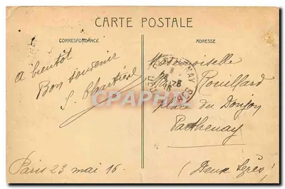 PARIS - A Bolsa C.L. 21 — vista do edifício com trams e pedestres — editor C.L. 21 — Verso