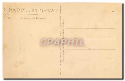 Place de la Concorde — Obelisk i fontanna — Les Éditions d'Art Marlet, n°70 — Rewers