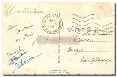Arc de Triomphe — Paryż — Wydawnictwo IRIS — Rewers