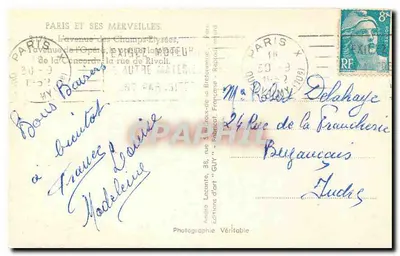 Paryż i jego cuda — Avenue des Champs-Élysées, avenue de l'Opéra, promenade de la Concorde, rue de Rivoli — wydawnictwo artystyczne GUY — Rewers