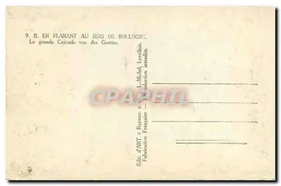 Spadzista w jaskini — Las Boulogne — Wyd. d'ART « Raymon » — Rewers