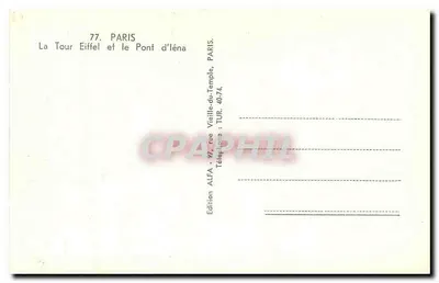 Wieża Eiffla i Most Elény — Paryż — Wydawnictwo ALFA, nr 77 — Rewers