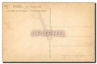 Pałac Trocadéro — Paryż — Wydawnictwo Plananant, seria 2, n°22 — Rewers