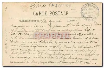 París — La Estación del Norte — LL. — Reverso