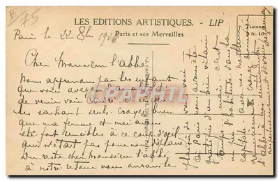 PARIS — Grobowiec Nieznanego Żołnierza i Wieczna Flame Pamięci — LIP — Rewers