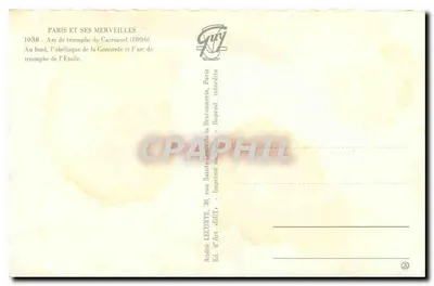 Arc de triomphe du Carrousel — Paryż — Wyd. André Lefonte, nr 1038 — Rewers