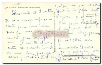 Il Sacro Cuore di Montmartre — vista dai giardini — Chantal, n°73 — Verso
