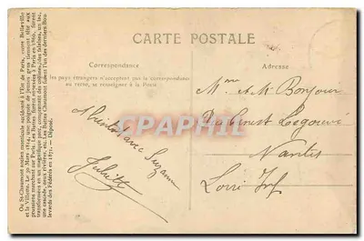 Castelo de La Chaumette au Bois — Todo Paris — Postes-Chaumont (n°128) — Verso