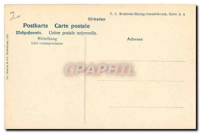 Ruínas de um castelo — Vogesen — V. C. Molsheim-Mutzig-Grendelbruch, série A.4 — Verso