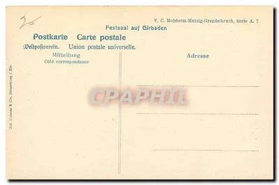Ruínas de um castelo — Vogesen — V.C. Molsheim-Mutzig-Grendelbruch, série A.7 — Verso